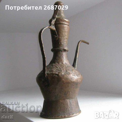 300 годишен ибрик Стар мед метал, снимка 2 - Антикварни и старинни предмети - 28941264
