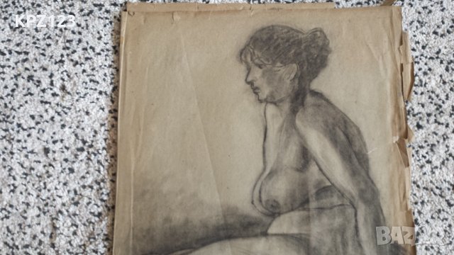 СТАРА ГРАФИКА ГОЛО ЖЕНСКО ТЯЛО, снимка 3 - Картини - 29067834