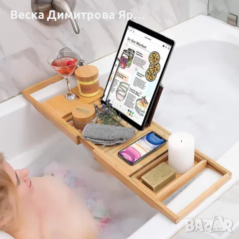 Бамбукова масичка за вана – съвършенство за вашата релаксация, снимка 3 - Други стоки за дома - 48839680
