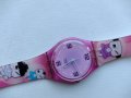 Часовник SWATCH AG 2003 Woman In Pink Clear & Silver Casual Quartz Watch Flower Charm, снимка 2