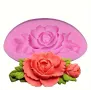 Роза с листа Силиконов молд форма за фондан за декорация на торта , снимка 2