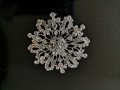 Нова голяма брошка за палто Цвете сребриста, снимка 3