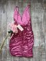 Нова клубна рокля с етикета House London  метален металически ефект в златисто лилав цвят бляскава , снимка 12