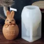 3D заек зайче в черупка от яйце "Happy Easter" Силиконов молд за свещи гипс сапун , снимка 5