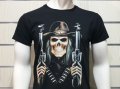 Нова мъжка тениска с дигитален печат Череп с пистолети, снимка 11