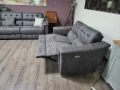 Кафяв комплект дивани от плат четворка и двойка La-z-boy, снимка 8