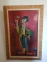 Стара картина на клоун, масло/платно,1965година ,подписана, снимка 1