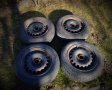 Зимни гуми с железни джанти 4х100, снимка 1 - Гуми и джанти - 43546047