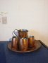 Медни сервизи, чашки за кафе и джазве, чаши и кана за вино,ръчно изработени от мед и калайдисани., снимка 1
