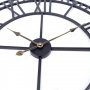 Голям ретро стенен часовник черни индустриални метални стенни часовници без тиктакащ шум тихи ретро, снимка 2