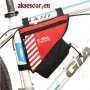 Водоустойчива триъгълна чанта чантичка за рамката на велосипед колело рамки за велосипеди с джоб за , снимка 2