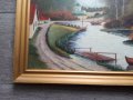 Картина масло - пейзаж 1945 год., снимка 5
