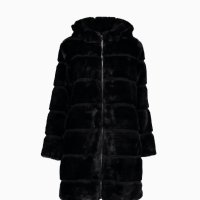 Стилно дамско пухено палто с дълъг ръкав, снимка 2 - Палта, манта - 40353537