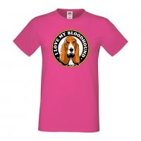 Мъжка тениска I Love My Bloodhound 1 Dog,Куче, животно,подарък,изненада, снимка 6 - Тениски - 36932864