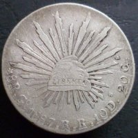 Сребърна монета Мексико 8 Реала 1887-Go RR, снимка 1 - Нумизматика и бонистика - 37897381