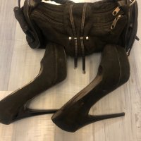 Дамски обувки - велур с чанта, снимка 13 - Дамски обувки на ток - 31639404