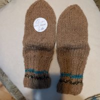 Ръчно плетени детски чорапи от вълна, ходило 16 см, снимка 1 - Чорапи - 39875353