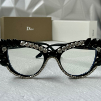 Dior прозрачни слънчеви очила, очила за компютър екстравагантни с камъни, снимка 5 - Слънчеви и диоптрични очила - 44845595