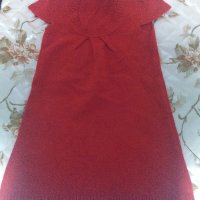 Червена зимна рокля/туника (може и коледна), снимка 1 - Рокли - 27196304