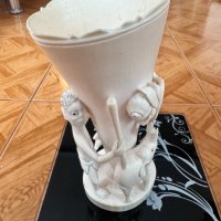 Красива старинна ваза от слонова кост с ръчно гравирани мотиви, снимка 7 - Декорация за дома - 44079940
