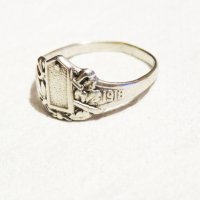 Стар Мъжки сребърен пръстен, възпоменателен пръстен за Първата Световна война 1915 - 1918 военнен, снимка 2 - Пръстени - 35585214