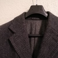 Мъжко зимно палто тъмно сиво каре, висококачествен вълнен плат XL 54, снимка 2 - Палта - 43780535