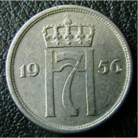 10 йоре 1956, Норвегия, снимка 2 - Нумизматика и бонистика - 28387961