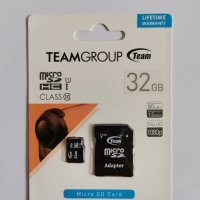 MicroSDHC UHS-1, карта памет TEAMGROUP, клас 10, адаптер, 32GB, снимка 2 - Карти памет - 39034852