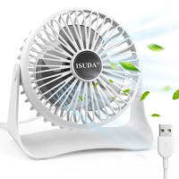 ISUDA USB настолен вентилатор, 360 ° въртене, 3 скорости