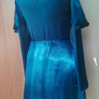 Синя рокля  "MANGO", от сатен 🍀Промоция 🍀❤S,S/M❤🍀арт.4398, снимка 3 - Рокли - 37429077