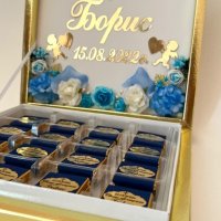 Луксозна кутия с персонализирани мини шоколадчета, снимка 4 - Кетъринг - 28263229