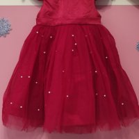 Червена празнична рокля, снимка 1 - Бебешки рокли - 43439827