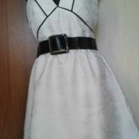 Нова рокля в бяло и екрю, с лек блясък ПРОМОЦИЯ 🍀👗XS,S🍀👗 арт.422, снимка 2 - Рокли - 28263535