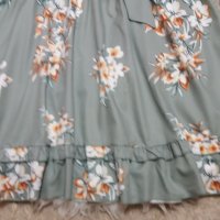 Зелена рокля на цветя в бохо стил 2ХЛ/3ХЛ размер, снимка 6 - Рокли - 43774616
