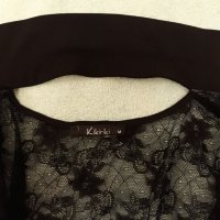 Много луксозна копринена горница в черно, марка KIKI RIKI  с конусовидни ефектни копчета, снимка 3 - Туники - 37446306