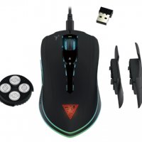 Мишка Геймърска Безжична и USB Gamdias Hades M1 Черна, 10800DPI 7Btns RGB Gaming mouse, снимка 1 - Клавиатури и мишки - 35357373