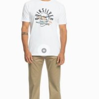 Мъжка нова тениска Quiksilver Rockin SS Sn33 XL бяла, снимка 2 - Тениски - 42959427