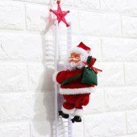 Електрическа играчка – катерещ се по стълба Дядо Коледа, снимка 1 - Декорация за дома - 43362312
