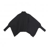 Черна поло блуза, прилеп, суров разрез, втален ръкав, снимка 1 - Блузи с дълъг ръкав и пуловери - 36950852