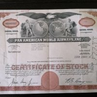 Сертификат за 39 акции | Pan American World Airways | 1971г., снимка 1 - Други ценни предмети - 34641031