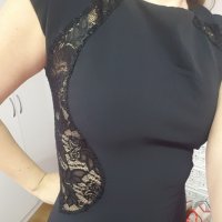 Черна елегантна рокля с дантела размер L, снимка 6 - Рокли - 35112992