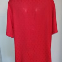 Копринена риза тип туника "c.h.i.c.c." / копринена риза голям размер / червена туника, снимка 7 - Туники - 28487733
