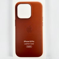 Оригинален кожен калъф Apple за iPhone 14 Pro, MagSafe, Оранжев, снимка 1 - Калъфи, кейсове - 44050791