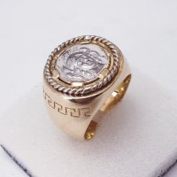 Златни плътни мъжки пръстени-14 К, снимка 2 - Пръстени - 38309178