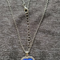 Колие със син кристал и цирконий , снимка 4 - Колиета, медальони, синджири - 44899120