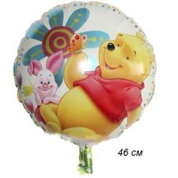 Мечо Пух и Прасчо кръгъл фолио фолиев балон хелий и въздух парти рожден ден, снимка 1 - Други - 28603325