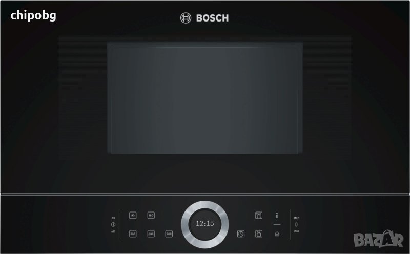 Микровълнова печка, Bosch BFL634GB1, Built-in microwave, left opening, black, снимка 1