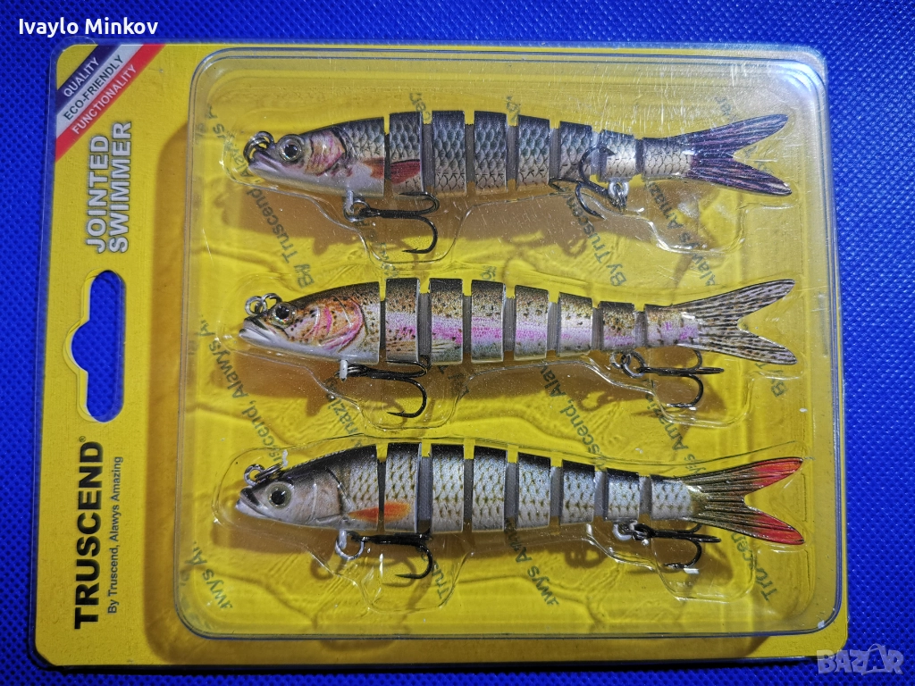 10см. 11гр. 3бр. Многоделен 3D Воблер Truscend, снимка 1