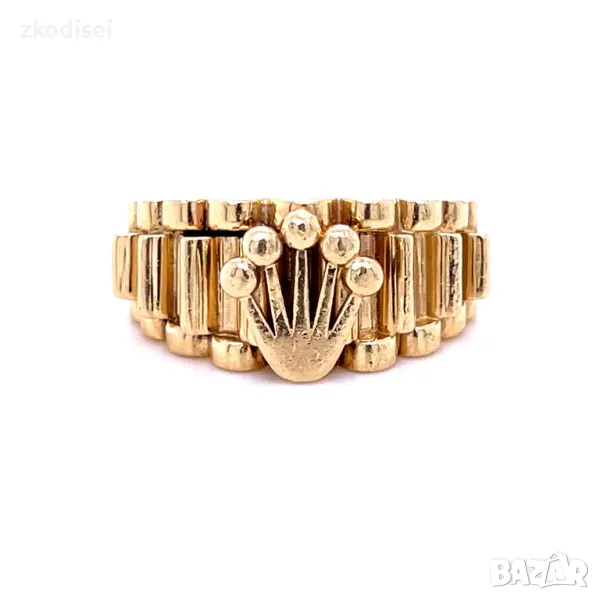 Златен мъжки пръстен 10,39гр. размер:64 14кр. проба:585 модел:28781-1, снимка 1