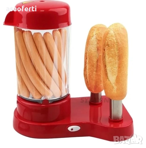 🌭 Домашен Уред за Хот-дог – Шишове за Хляб и Парна Кошница за Кренвирши (Ретро Дизайн), снимка 1